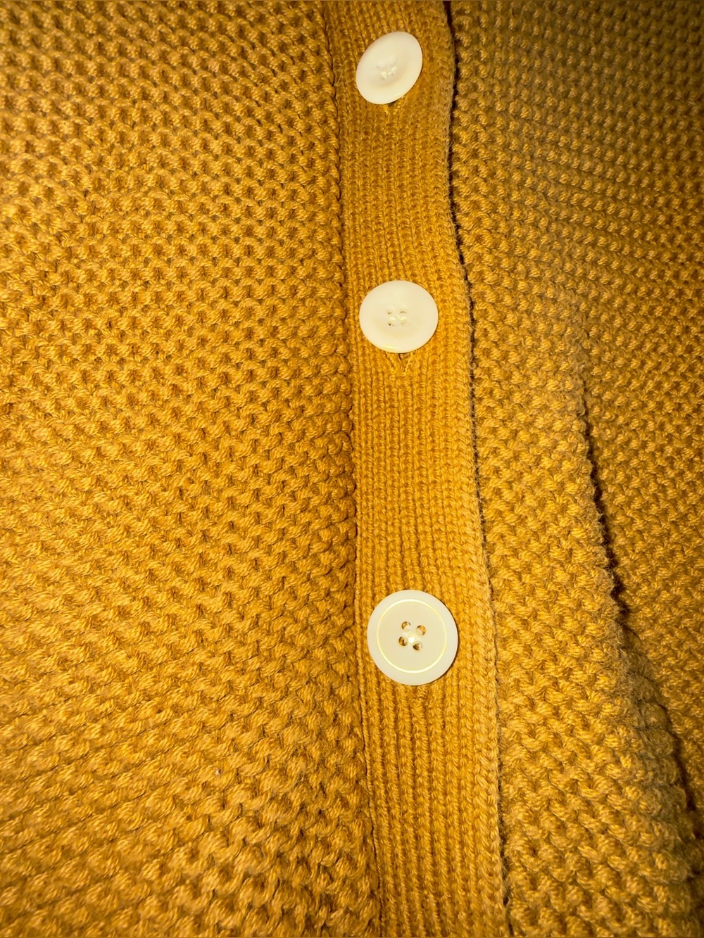 Alex Mill Nico Cardigan Chunky Knit Cardigan Sweater in Mustardy Brown - Picture 4 of 6